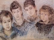 Claude Monet The Four Hoschede Childern Jacques,Suzanne,Blanche and Germaine Germany oil painting artist